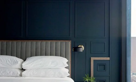 Изумительные оттенки синего для спального пространства