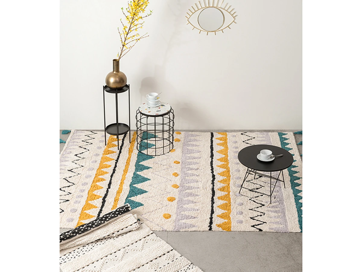 Ковер из хлопка с контрастным этническим орнаментом 798745  - фото 7