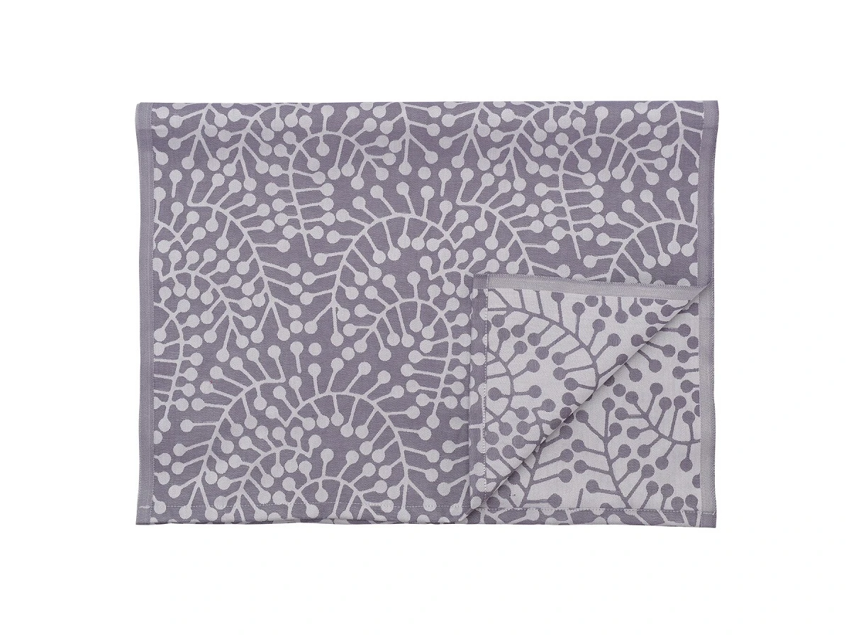 Дорожка из хлопка фиолетово-серого цвета с рисунком Спелая смородина 800114