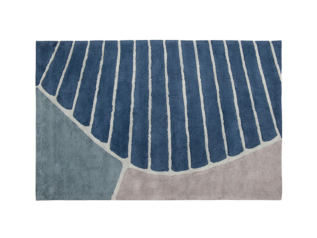 Ковер из хлопка с рисунком Tea plantation серого цвета Terra 800160  - фото 1