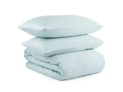 Комплект постельного белья двуспальный из сатина голубого цвета Essential 800182