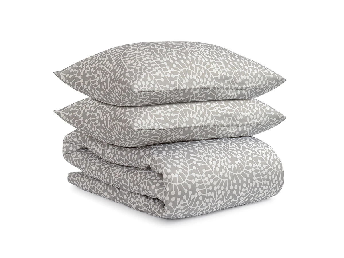 Комплект постельного белья серого цвета с принтом Спелая смородина Scandinavian touch, 800205