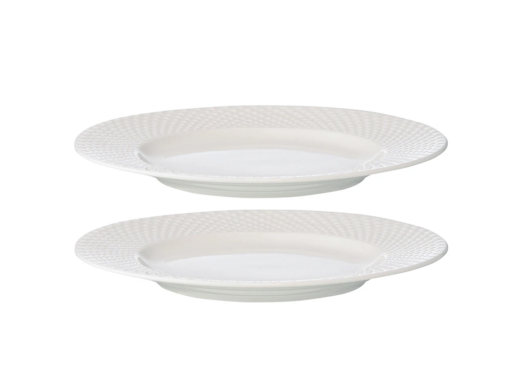 Набор из двух тарелок белого цвета с фактурным рисунком Essential 800319