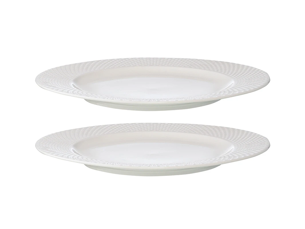 Набор из двух тарелок белого цвета с фактурным рисунком Essential 800320