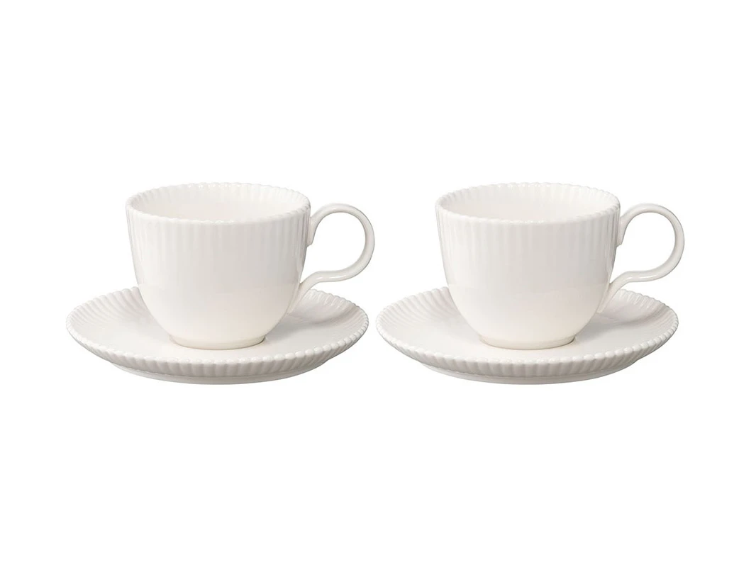 Набор из двух чайных пар белого цвета Kitchen Spirit 800323  - фото 1