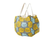 Пляжная сумка из хлопка серого цвета с принтом Цветы Prairie