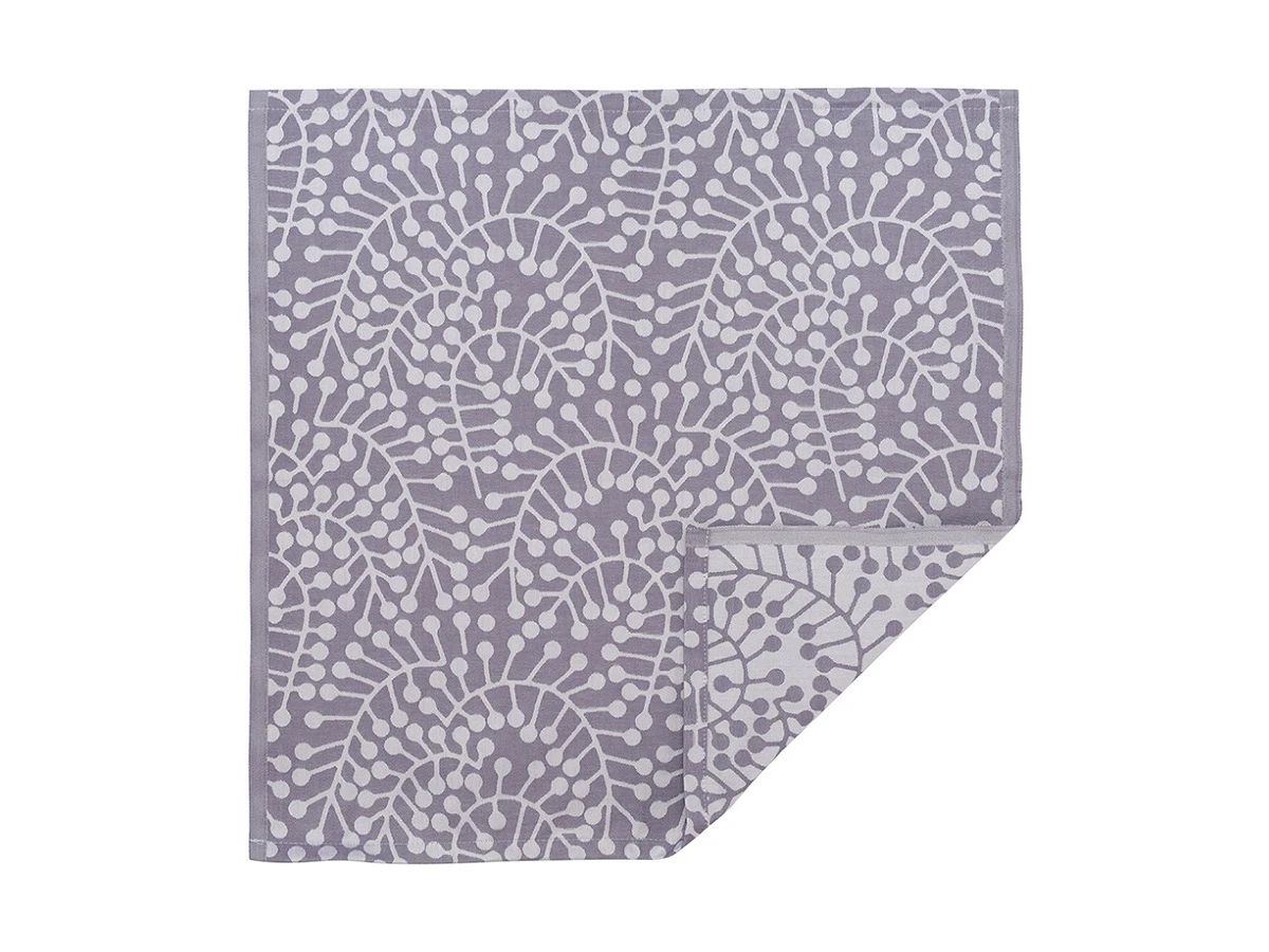 Салфетка из хлопка фиолетово-серого цвета с рисунком Спелая смородина 800448  - фото 1
