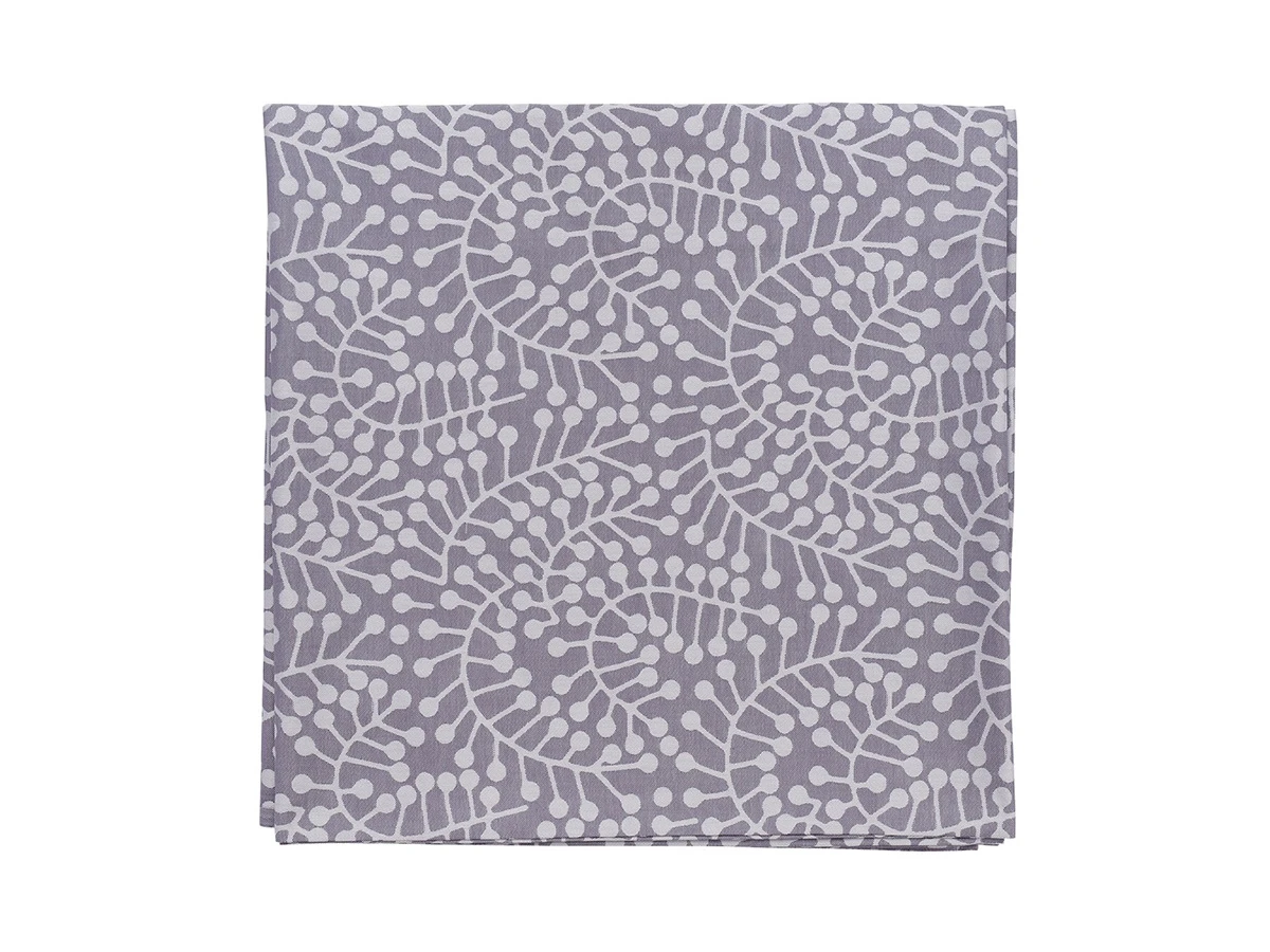 Скатерть из хлопка фиолетово-серого цвета с рисунком Спелая смородина 800529