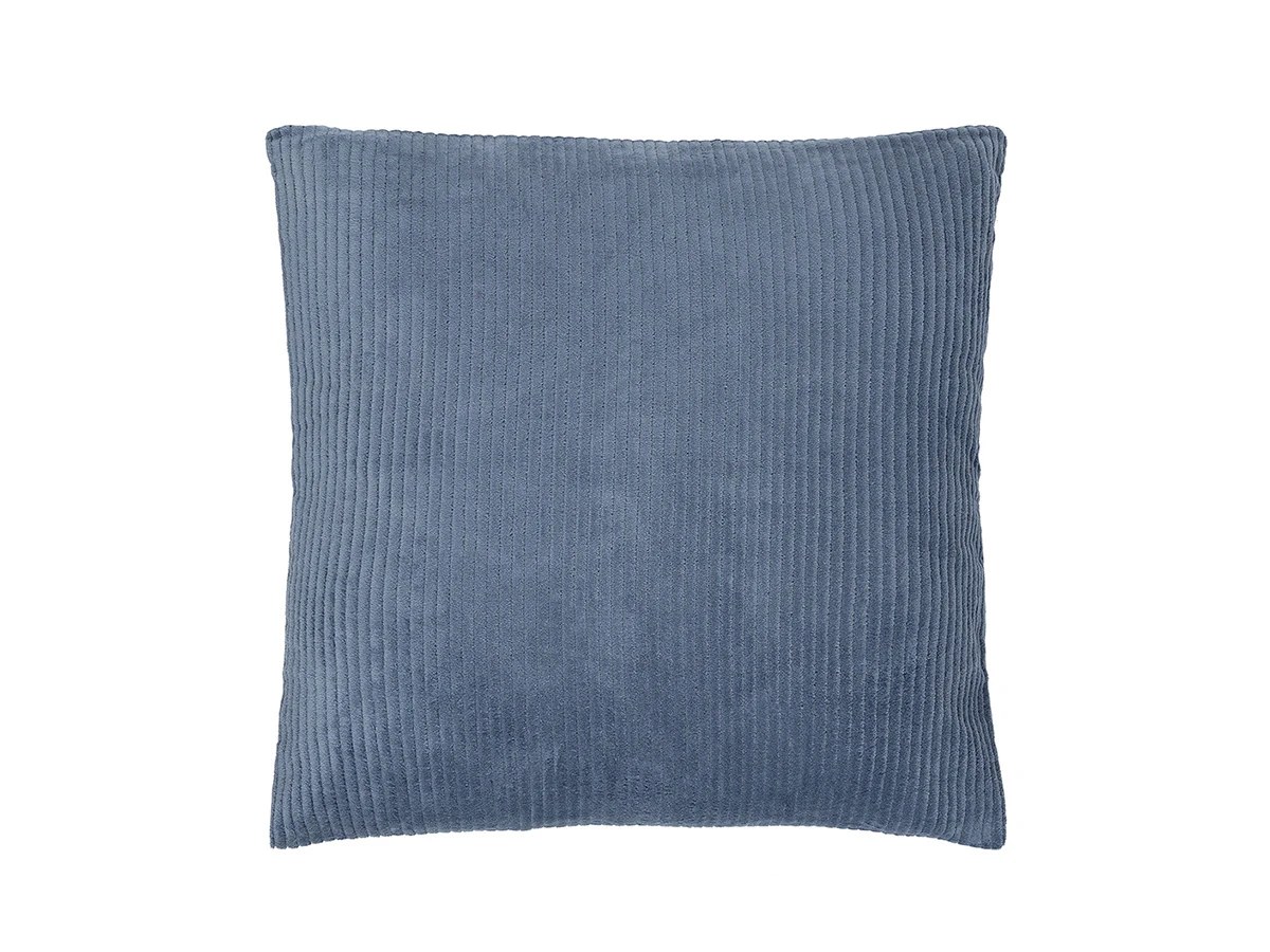 Чехол на подушку фактурный из хлопкового бархата темно-синего цвета  Essential 800659