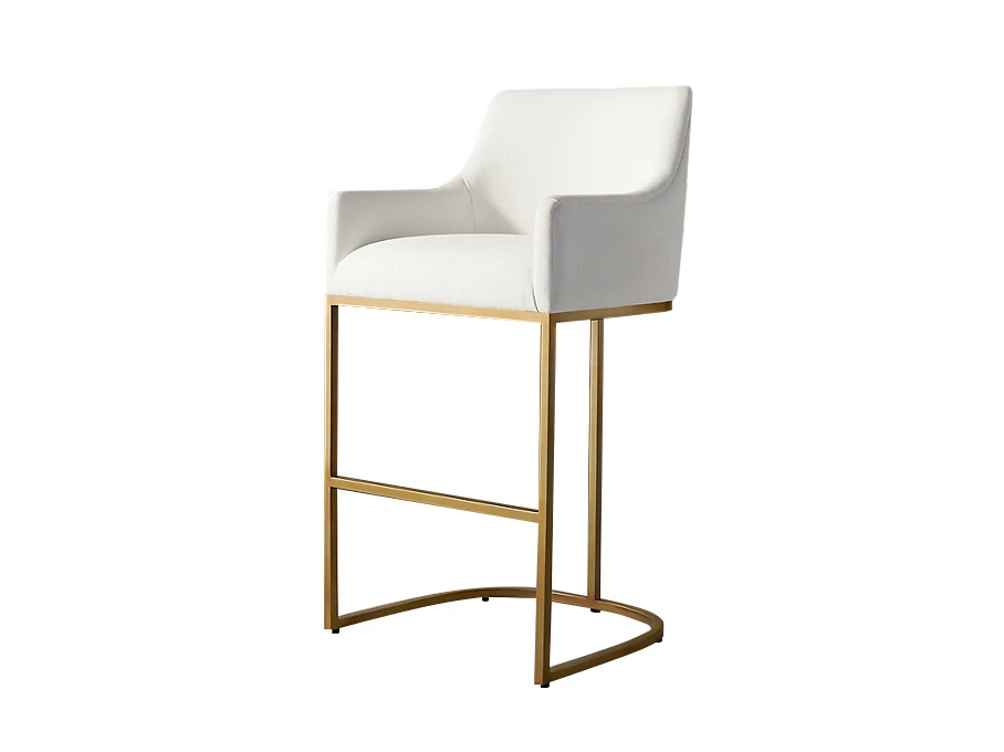 Барный стул EMERY CURVED-BACK TRACK BURNISHED 3, кат. ткани 3 735552  - фото 1