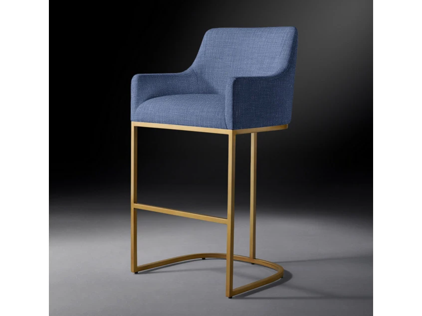 Барный стул EMERY CURVED-BACK TRACK BURNISHED 3, кат. ткани 3 735552  - фото 5