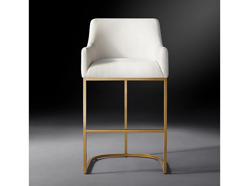 Барный стул EMERY CURVED-BACK TRACK BURNISHED 3, кат. ткани 3 735552  - фото 2