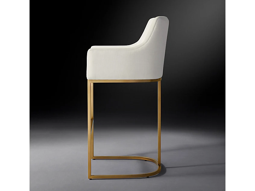 Барный стул EMERY CURVED-BACK TRACK BURNISHED 3, кат. ткани 3 735552  - фото 3