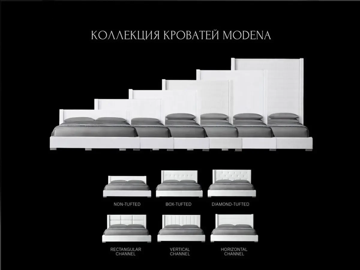 Кровать MODENA DIAMOND WINGED 200x200, кат. ткани 3 736800  - фото 5