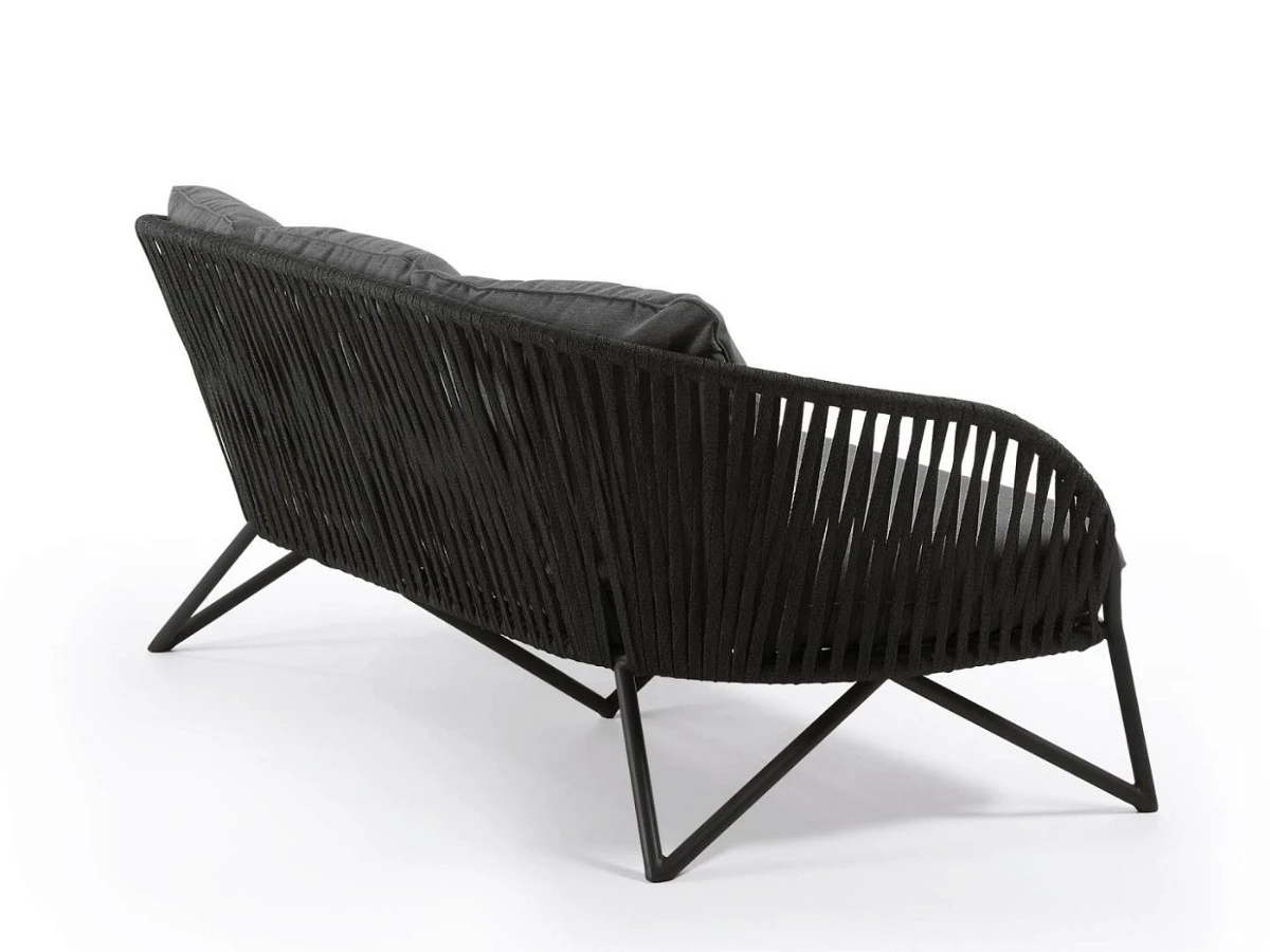 Веревочный 3-х местный диван Branzie 180 см черный 737558  - фото 3