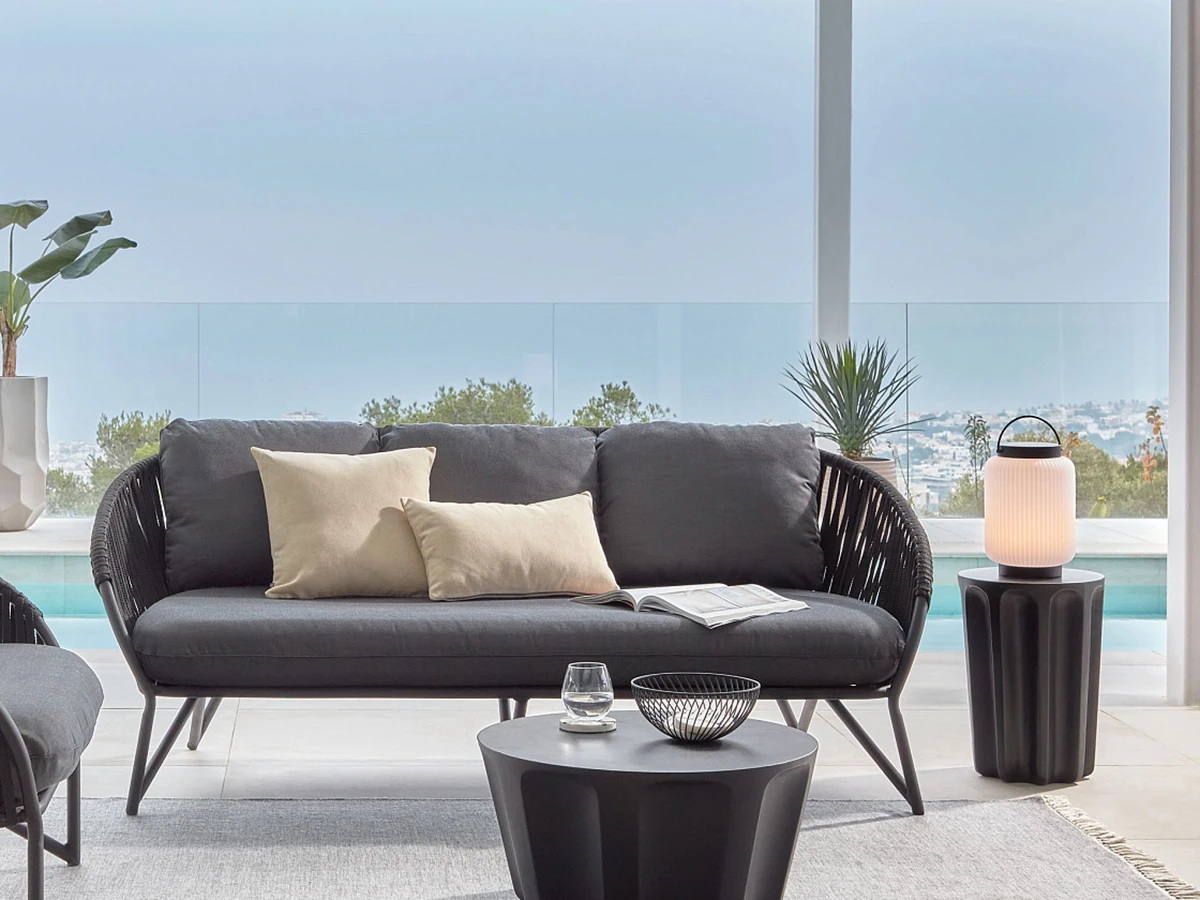 Веревочный 3-х местный диван Branzie 180 см черный 737558  - фото 7