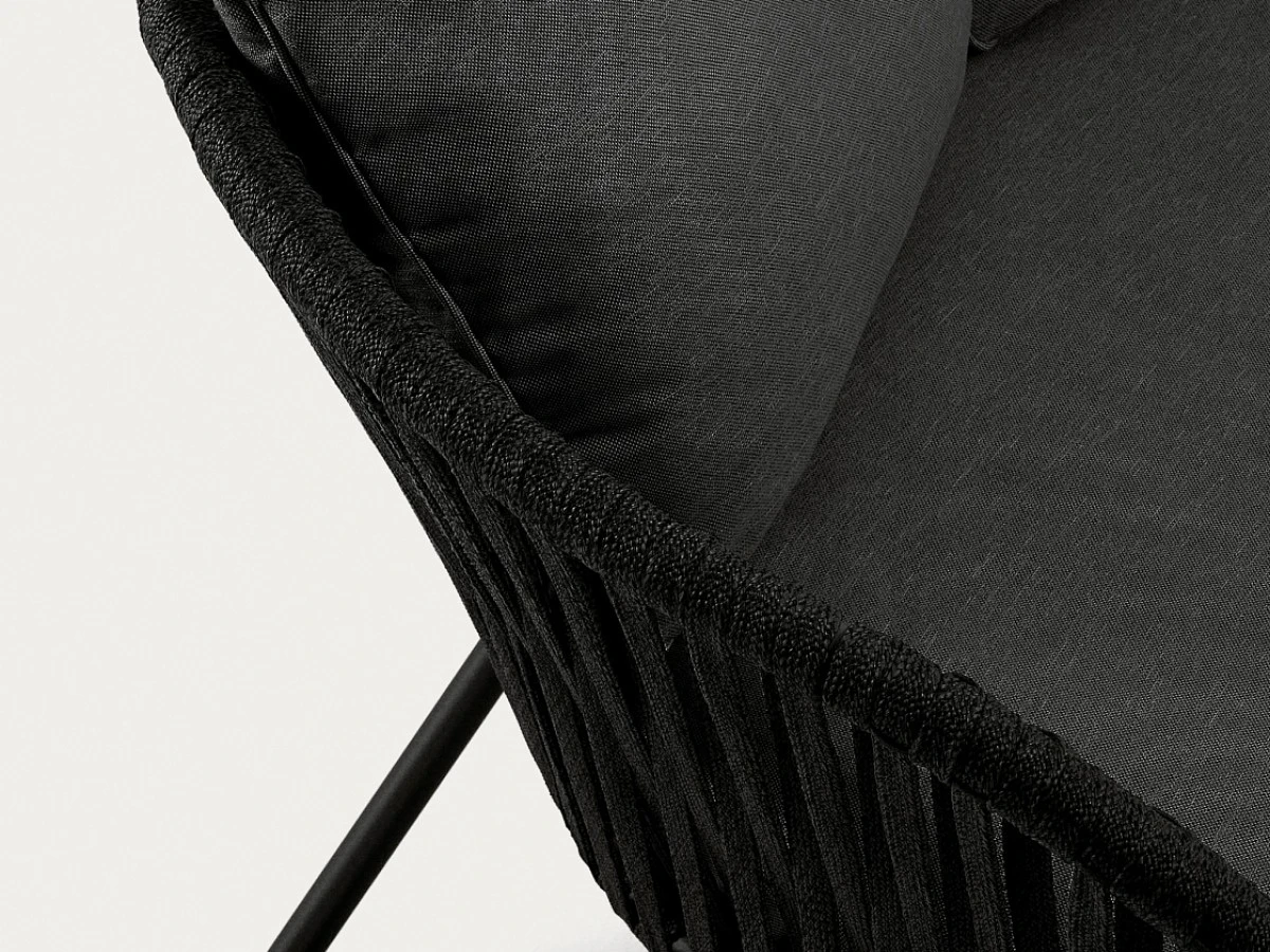 Веревочный 3-х местный диван Branzie 180 см черный 737558  - фото 6