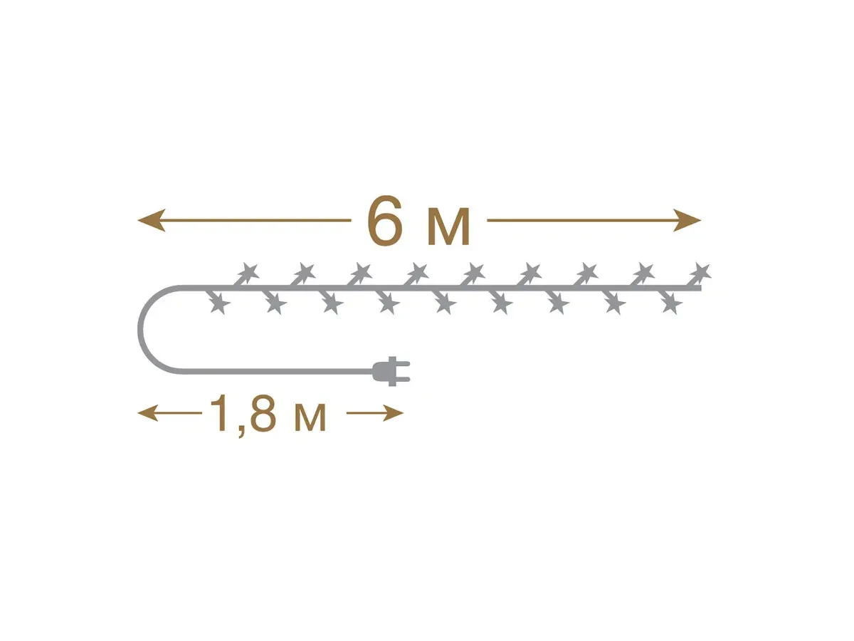 Электрогирлянда Звезды 35 теплых LED ламп 747684  - фото 4