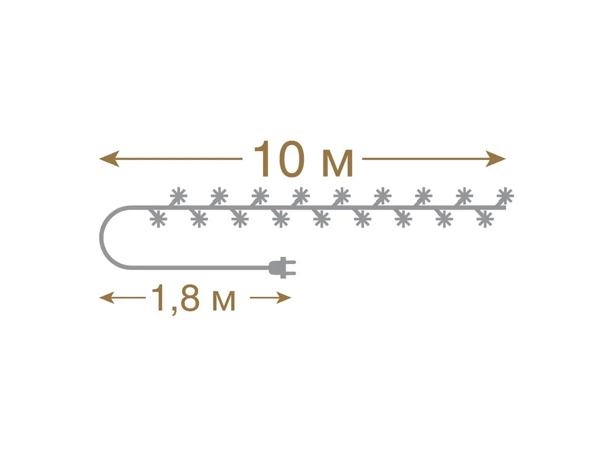 Электрогирлянда Снежинки 80 холодных LED ламп 747706  - фото 4