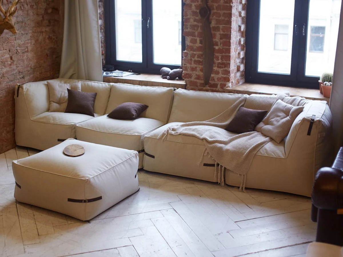 Модульный диван Premium c ремешками из кожи 752268  - фото 4