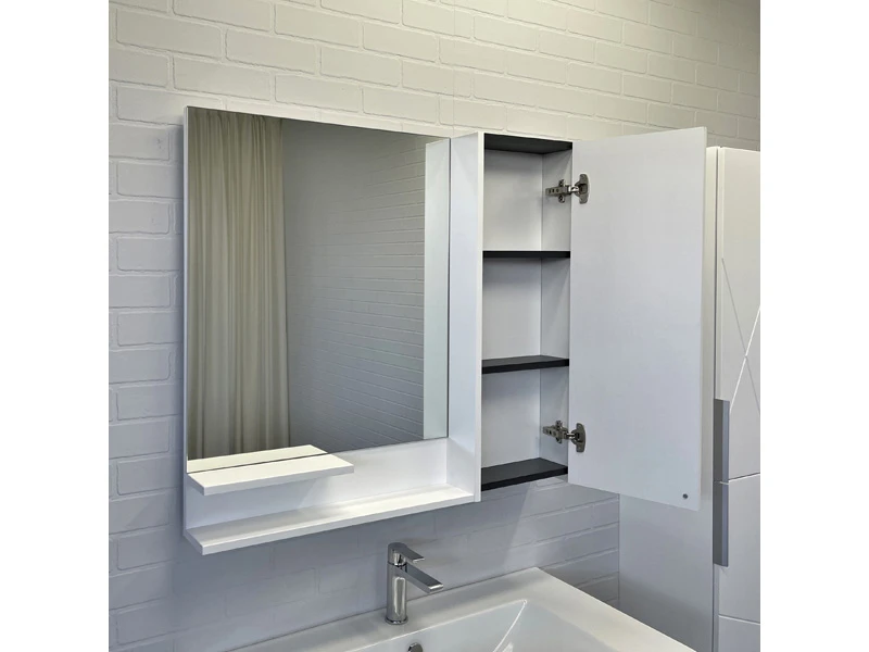 Зеркало-шкаф Comforty Мерано-90 белый матовый 757244  - фото 4