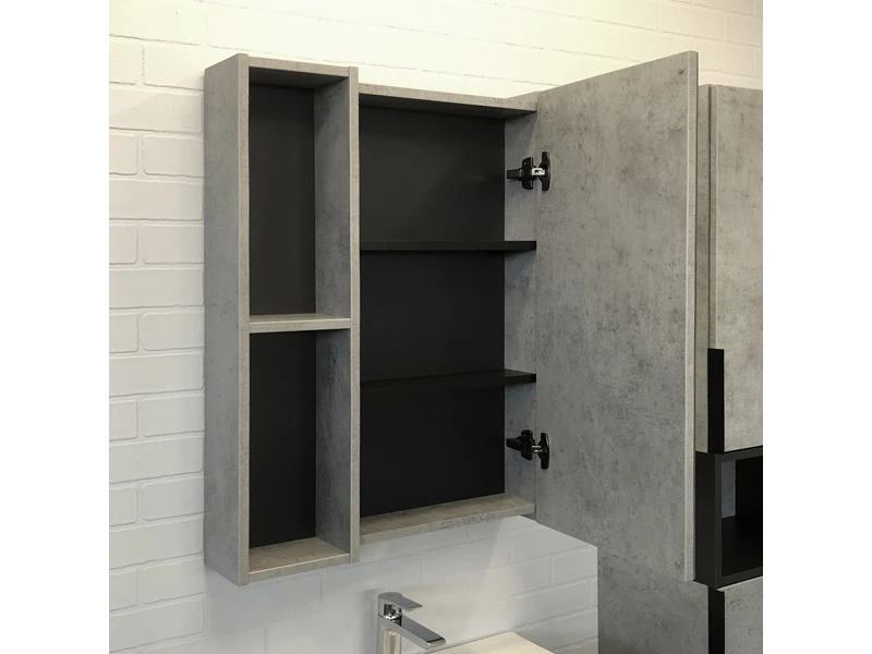 Зеркало-шкаф Франкфурт-60 бетон светлый 757330  - фото 3