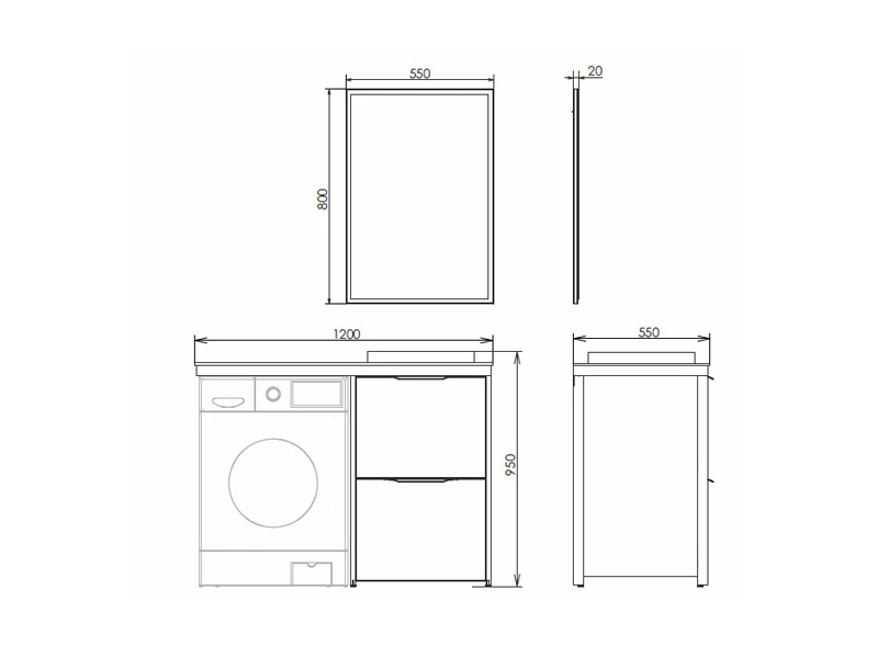 Набор мебели под стиральную машину Comforty Лозанна-120 757344  - фото 6