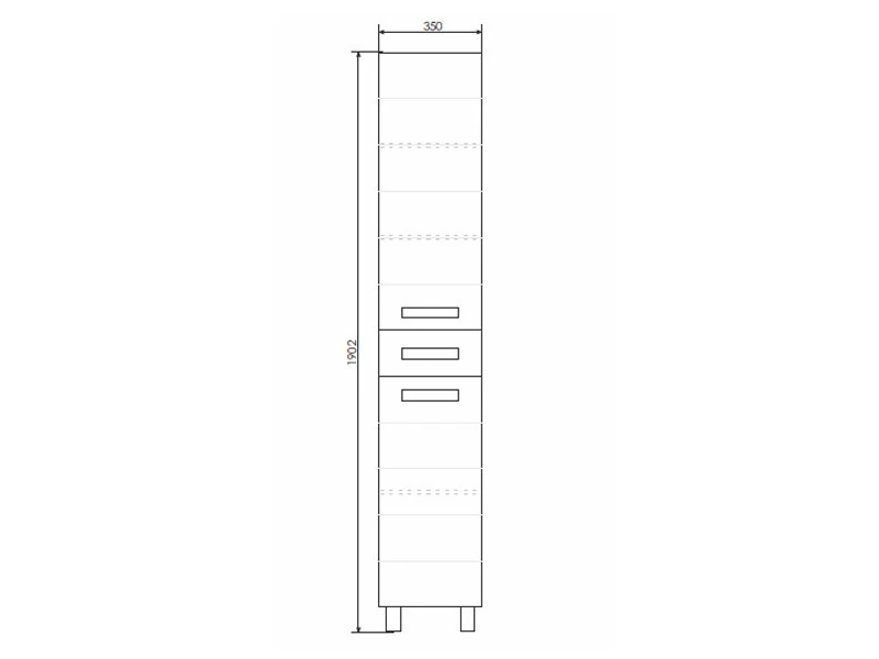 Шкаф-колонна Модена М-35 белая матовая 757565  - фото 6