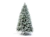 Ель ВЛАСТА заснеженная с вплетенной гирляндой 240 см