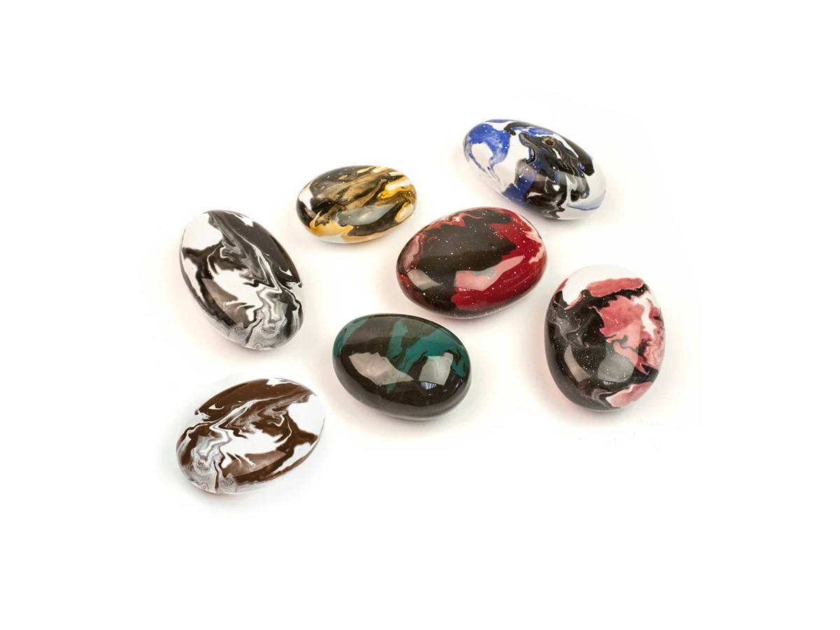 Декоративные керамические камни цветные - 14 шт 758859