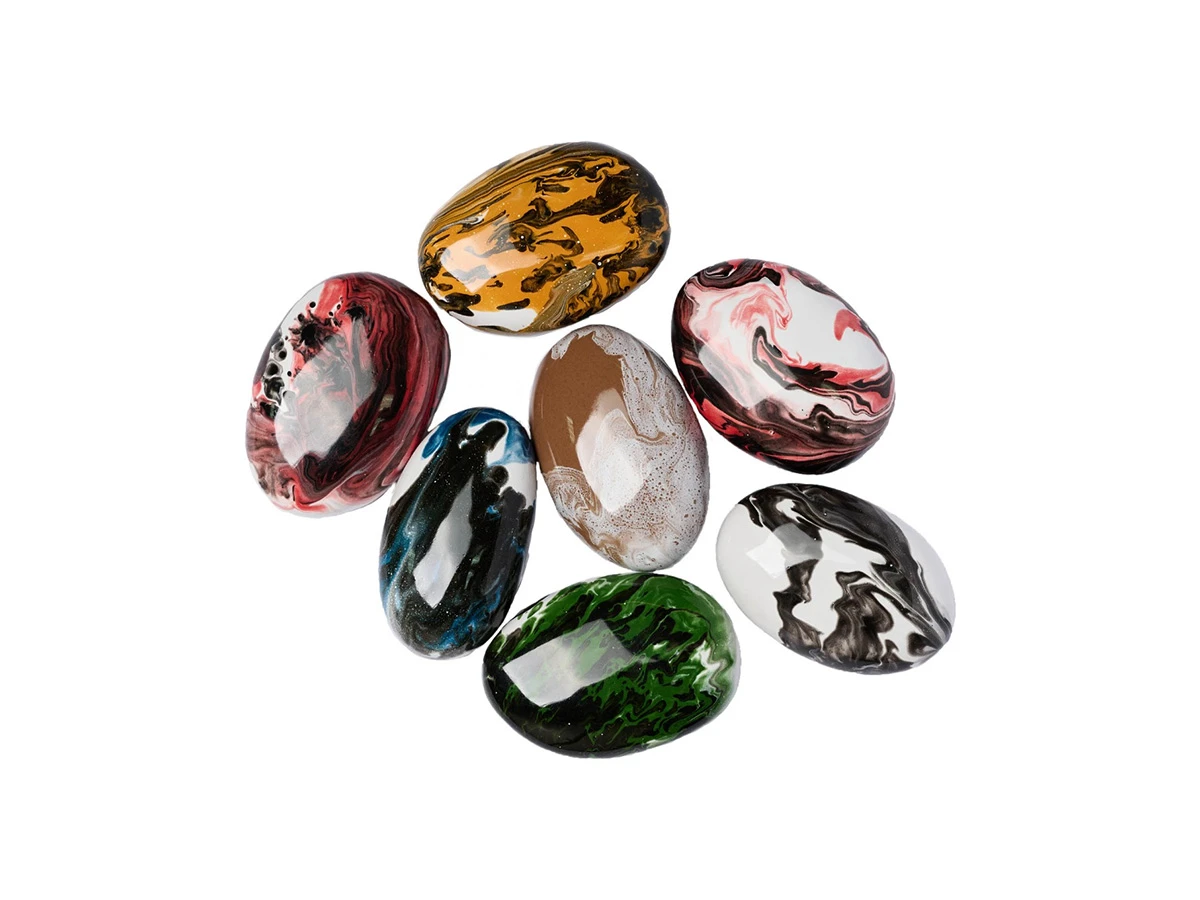 Декоративные керамические камни цветные - 7 шт 758860
