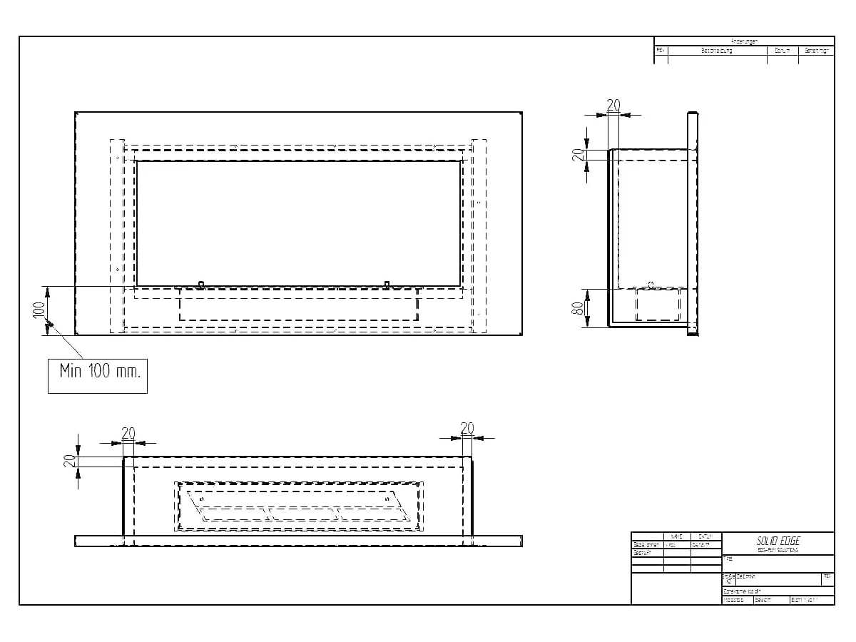 Теплоизоляционный корпус для встраивания в мебель для очага 1000 мм 758966