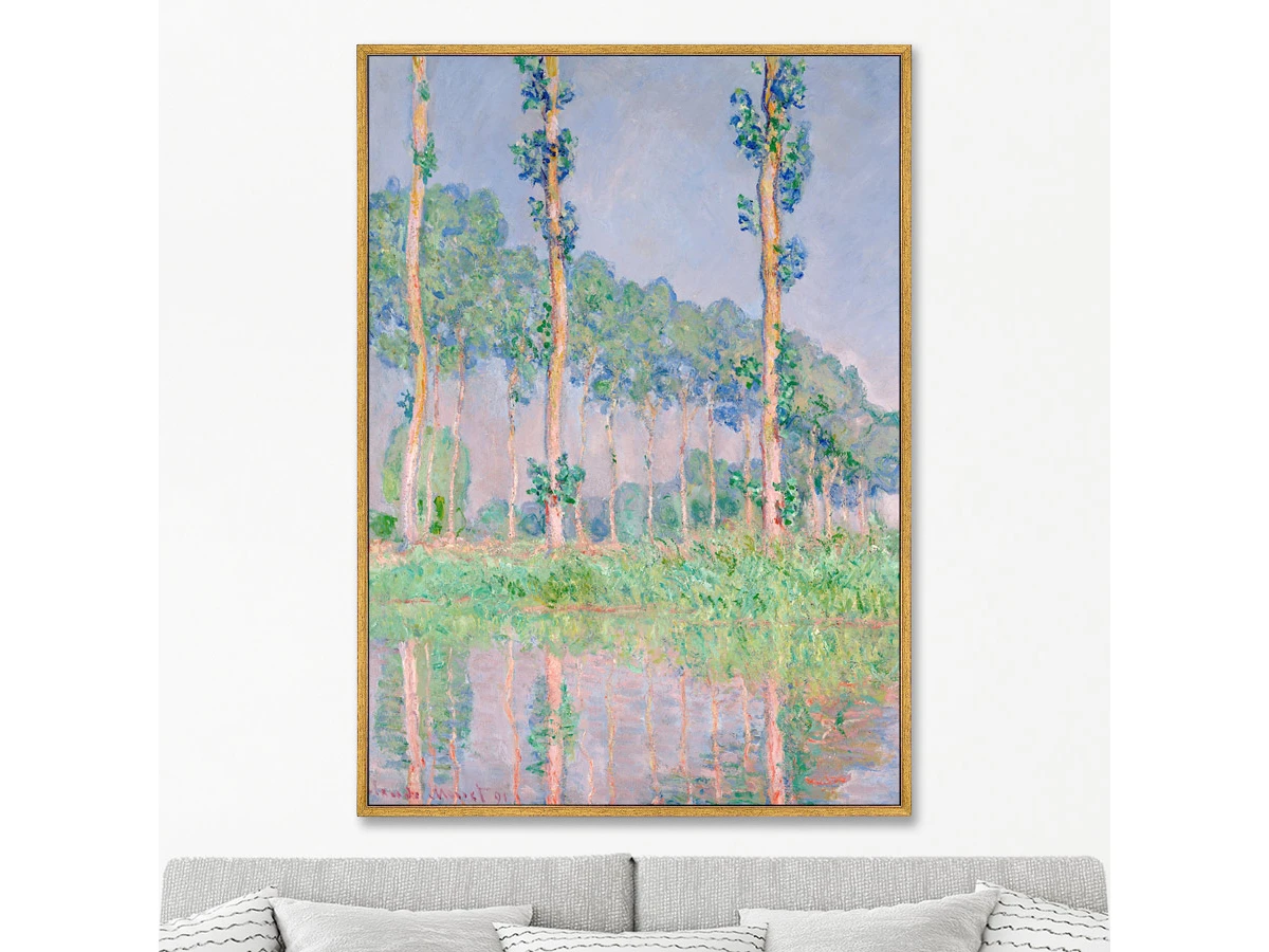 Репродукция картины на холсте Poplars, Pink Effect, 1891г. 759075