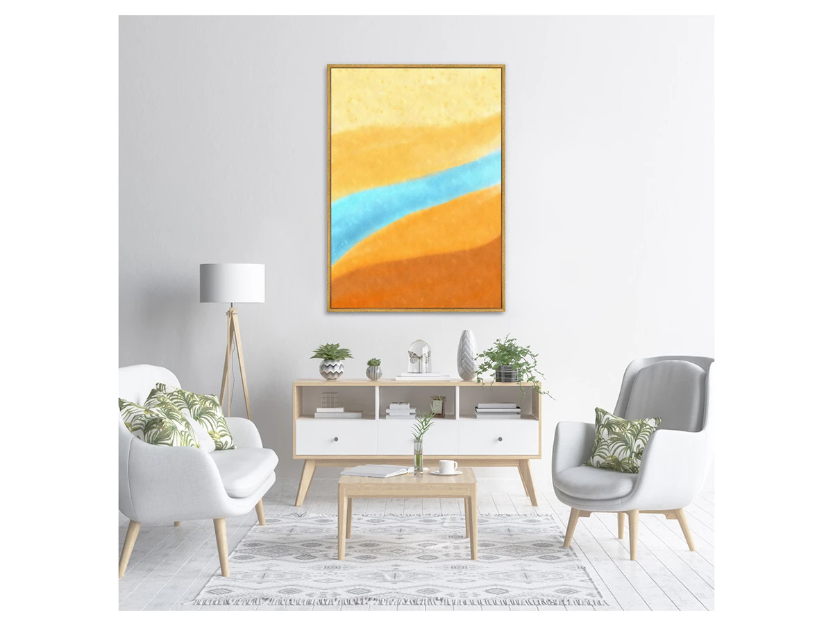 Репродукция картины на холсте Landscape etude №5 (River in the desert), 2021г. 759081