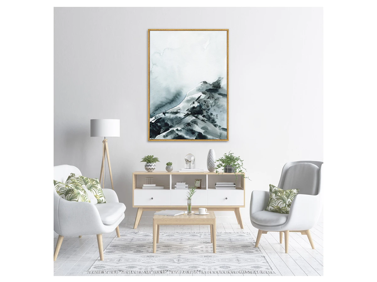 Репродукция картины на холсте Above the snow-covered mountain peak, 2021г. 759133