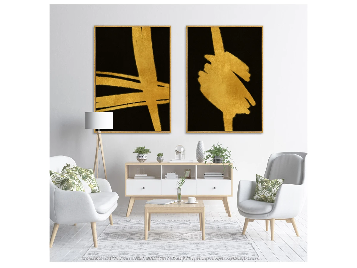 Набор из 2-х репродукций картин на холсте Golden knots, 2020г. 759137  - фото 3