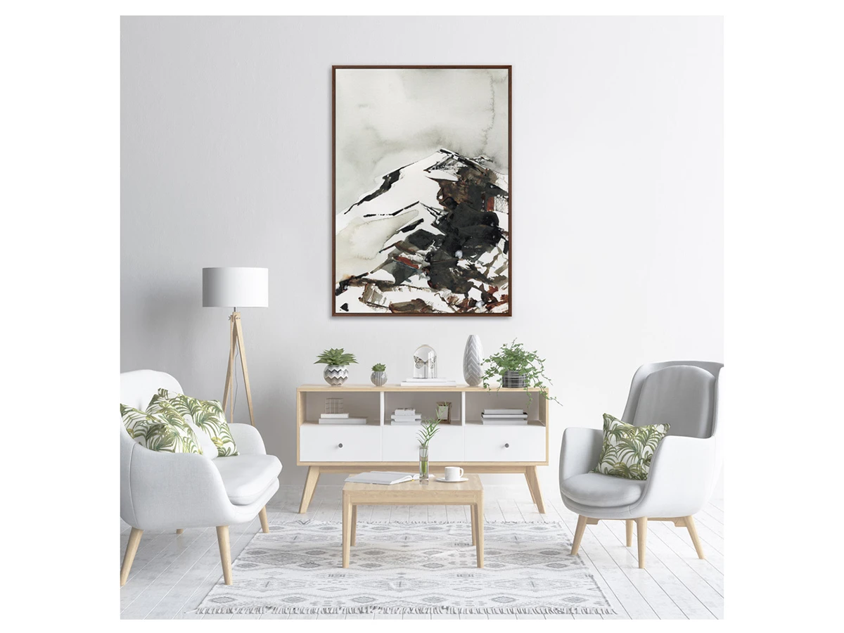Репродукция картины на холсте Snow mountain peak, 2021г. 759145  - фото 2