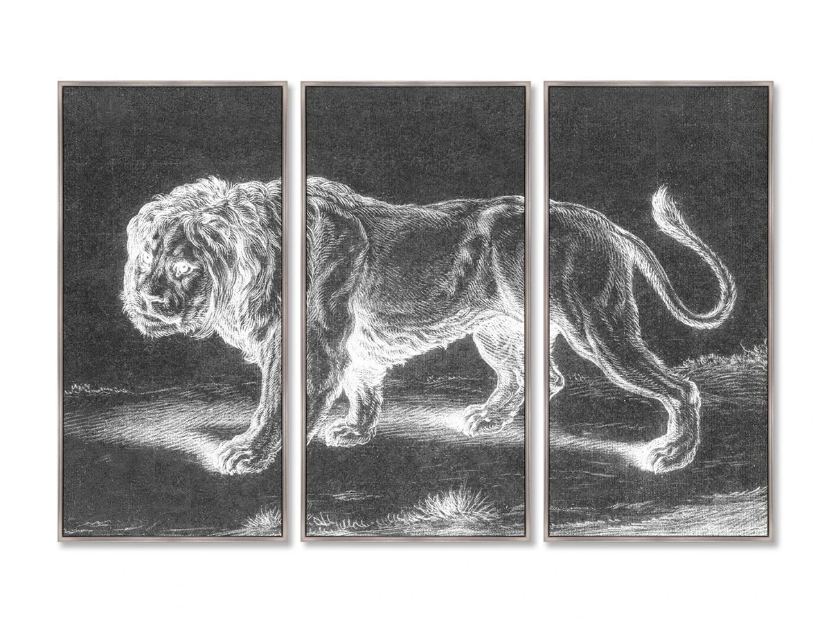 Репродукция картины на холсте из 3-х частей Lion, 1799г. 759203  - фото 4