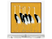 Репродукция картины на холсте A flock of beautiful Japanese red crown crane, 1699г. 759230