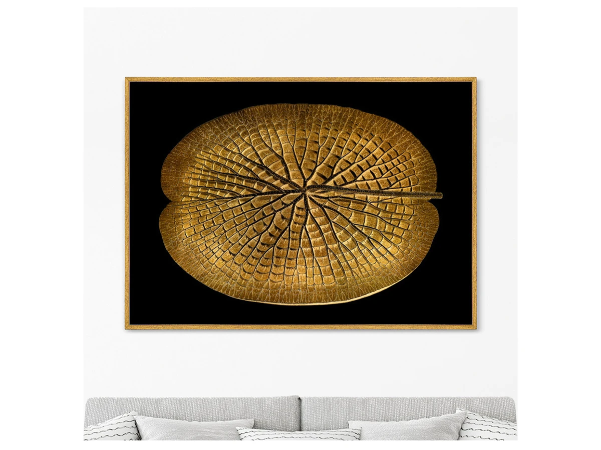 Репродукция картины на холсте Leaf of a gigantic Water lily in a gold, 1870г. 759246