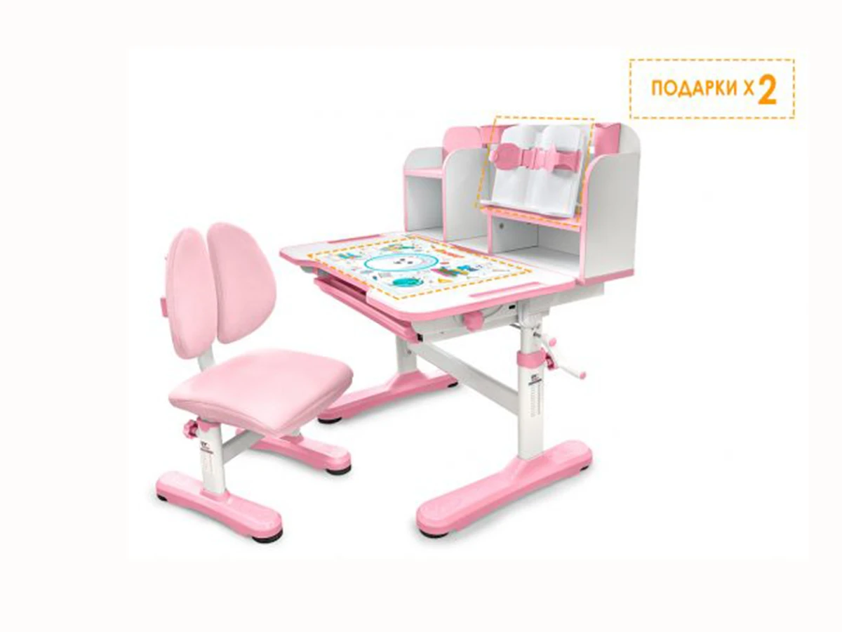 Комплект мебели (столик + стульчик) Mealux EVO Panda pink 760946  - фото 2