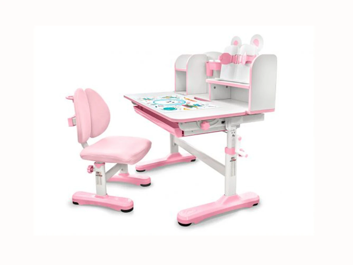 Комплект мебели (столик + стульчик) Mealux EVO Panda XL pink 760951  - фото 1