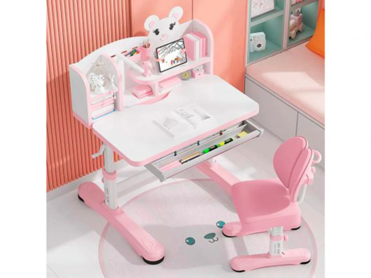 Комплект мебели (столик + стульчик) Mealux EVO Panda XL pink 760951  - фото 2