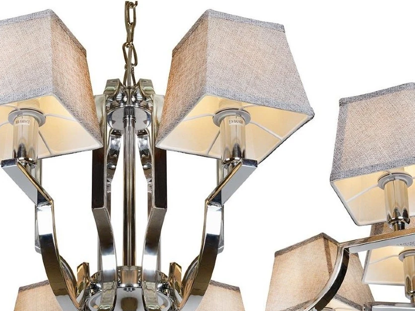 Подвесная люстра iLamp Hilton 6943-10 Хром+серый 769001  - фото 3