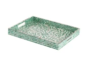 Поднос с отделкой раковинами устриц из филиппинской провинции Capiz 38х30х5см