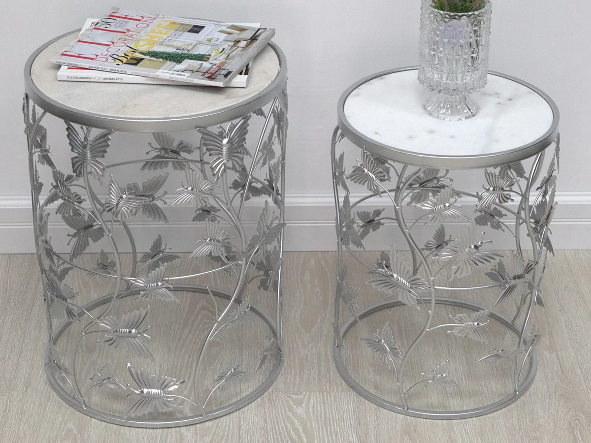 Столик интерьерный с белым мрамором 42x42x55см 806426  - фото 3