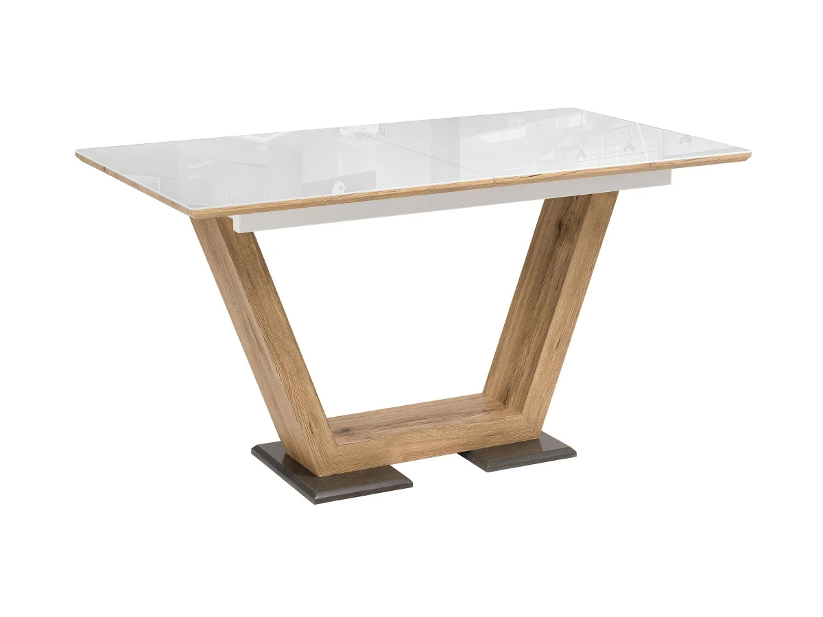 Стол на тумбе Иматра белый / дуб монтана 809069  - фото 1