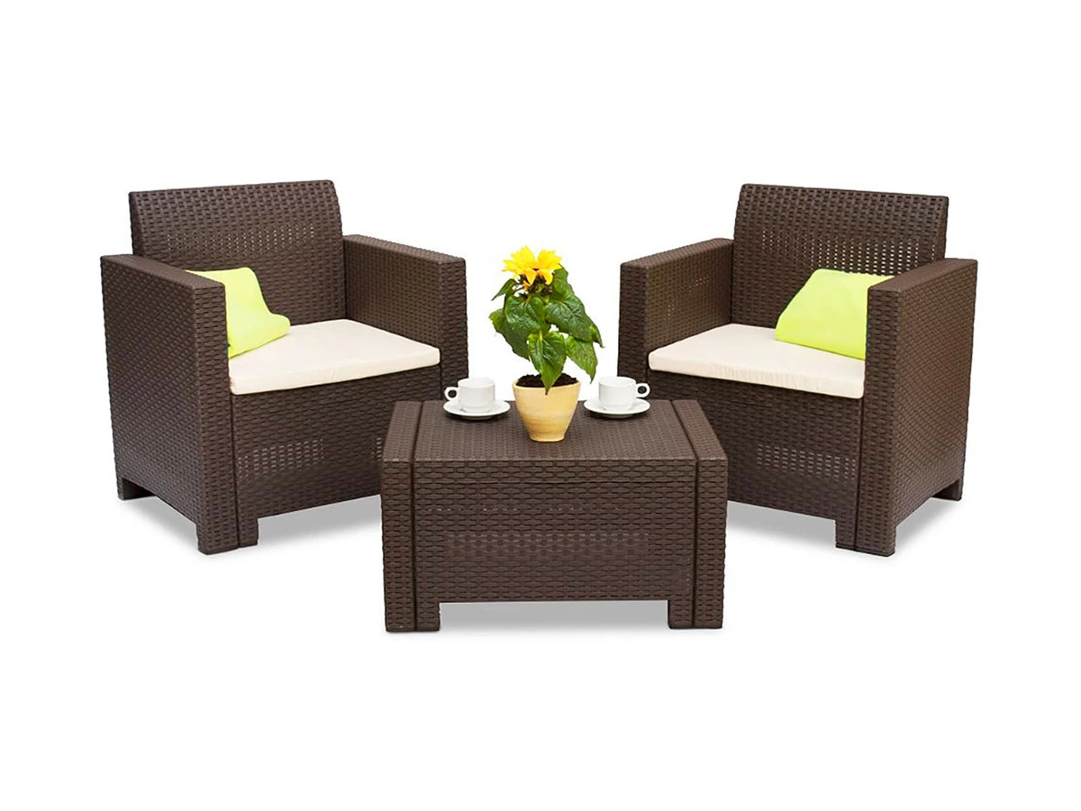 Комплект мебели Nebraska Terrace Set (стол, 2 кресла), белый