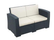 Диван пластиковый плетеный двухместный с подушками Monaco Lounge