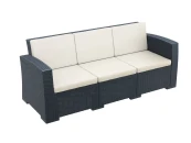 Диван пластиковый плетеный трехместный с подушками Monaco Lounge